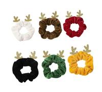 IWOWHERO 6piezas Coletero De Terciopelo De Alce Pelo De Cuerdas Elásticas Navideñas Anillos Pelo De Lavarse La Cara Para Fiestas De Navidad