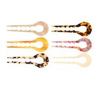 IWOWHERO 6piezas Horquilla Para Mujer De Acetato Diseño De Caparazón De Tortuga Soporte Para Moño Accesorios Vintage Pelo Para Fiesta o Uso Diario