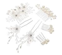 IWOWHERO 6piezas Peines Laterales Para Novias Perlas Accesorios De Pelo Para Bodas Tocados Elegantes y Decorativos