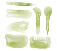 IWOWHERO 7 piezas Tablas Gua Sha Masaje Corporal y Facial Herramienta de Masaje para Mejorar Absorción de Productos Promover Circulación y Salud Piel Material Seguro y Duradero Uso Rostro