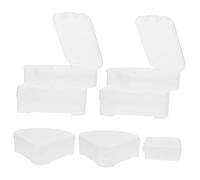 IWOWHERO 8 piezas Estuche Organizador para Esponjas de Maquillaje Cajas Plásticas Pequeñas Triangulares y Cuadradas para Polvo Portátiles y Protectoras para Viaje y Almacenamiento Seguro