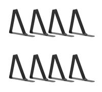 IWOWHERO 8 Piezas Pinzas para Manteles de Acero Inoxidable 8 Piezas, Clips Resistentes al Viento para Mesas de Comedor y Picnic al Aire Libre, Soporte Metálico Negro Grande para Fiestas,