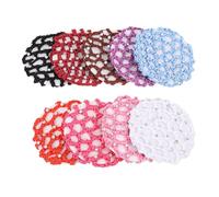 IWOWHERO 9 piezas Wine Rhinestone Bun Net Delicate Hair Cover For Women Practical And Sturdy Hair Bun Accessory