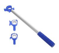 IWOWHERO Abridor de Ventanas de 3 Piezas Extensible Barra de Extensión Ajustable de Aluminio Anodizado Plateado Cabezas Azules en Forma de Pato y Manzana para Dormitorios Cocinas y Uso