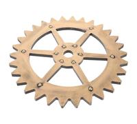IWOWHERO Adorno de Pared Engranajes de Madera Dorada Estilo Retro Único de 35cm para Decoración Colgante Hogar o Cafetería