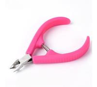 IWOWHERO Alicates para Uñas 2 Piezas Mango Plástico Rosa, Cortacutículas para Remover Piel Muerta, Herramienta Profesional para Manicura y Pedicura en Salones y Uso Doméstico