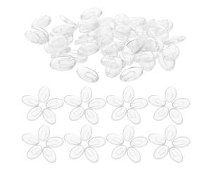 IWOWHERO Almohadillas Nasales de Repuesto para Gafas 100 Unidades Transparentes Diseño Plano, Fabricadas en Plástico Blando para Mayor Comodidad en Uso Diario