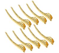 IWOWHERO Anillos Metálicos Dorados para Uñas de Cosplay Halloween 10 Piezas, Punta Larga Sólida Estilo Reina Nº 3, Accesorios para Disfraces y Fiestas, Arte de Uñas, Diseño Hueco