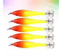 IWOWHERO anzuelos de Pesca mar 5pcs, señuelos de de Pesca Luminosos, plástico Amarillo, Forma de pez pequeño, para Pescador, Agua Salada Color Aleatorio