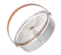 IWOWHERO Bandeja Dividida para Servir Frutas y Bocadillos Transparente con Tapa, Tazón para Servir Frutos Secos y Dulces, Bandeja Multifuncional para Cocina y Comedor, Uso en Fiestas