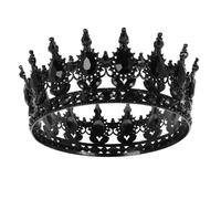 IWOWHERO Barroca para Novia de Aleación Ligera Tocado con Cristales Vintage para Boda Fiesta y Cumpleaños Diadema Negra Elegante y Cómoda Accesorio Único para Princesas y Reinas