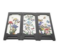 IWOWHERO Biombo Plegable de Escritorio Mini Diseño, Separador de Ambientes Asiático para Mesa, Decoración de Arte Chino, Adecuado para Hogar, Oficina y Estudio