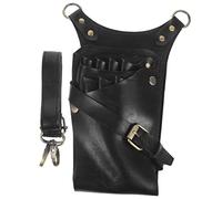 IWOWHERO Bolsa De Cinturón para Tijeras y Accesorios De Peluquería 1 Unidad Tamaño Estándar Cuero Negro Profesional para Estilistas Uso En Salones De Belleza