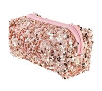 IWOWHERO Bolsa de Cosméticos Portátil de Lentejuelas para Viaje, Organizador Multifuncional de Maquillaje Tela Oxford, Diseño Cuadrado y Capacidad Amplia para Mujeres