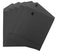 IWOWHERO Bolsas de Papel Kraft Negras Cierre de Gancho y Bucle 30X33X5 CM 5 Unidades para Embalaje de Ropa Camisas y Archivos Ideales para Uso Comercial y Regalos
