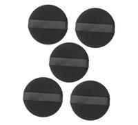 IWOWHERO Borlas de Maquillaje Negras para Polvo Suelto, 5 Unidades, Tamaño Mediano, sin Látex, Aptas para Uso Profesional y Viajes, Esponjas para Base y Polvo Facial