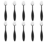 IWOWHERO Brochas de Maquillaje Ovaladas 10 Unidades, Pinceles de Base y Corrector sin Dejar Rastro, Suaves para Difuminar Base, Polvos y Colorete, Juego Portátil para Aplicación