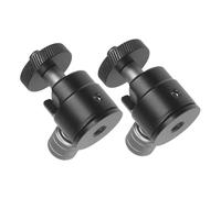 IWOWHERO Cabezal Esférico De Aluminio para Trípode Tornillo 1/4, Soporte para Proyector y Cámara, Rotación 360°, Mini Rótula Portátil para Fotografía y Escritorio, Color Plata, Pack De 2 Unidades