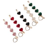 IWOWHERO Cadena para Colgar Teléfono Móvil 5 Piezas Colgantes de Corazón de Peluche Multicolor Decoración Delicada y Accesorio Elegante para Uso Diario y Obsequio