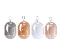 IWOWHERO Caja de Almacenamiento para Huevos de Maquillaje 4 Piezas Estuche Compacto 4 Colores Rosa Gris Amarillo para Guardar Esponjas de Belleza en Casa Organizador Práctico