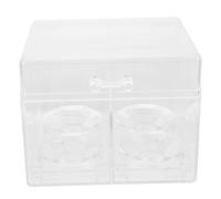 IWOWHERO Caja De Huevos De Belleza Transparente De Almacenamiento Organizador De Escritorio De Compartimentos Estuche De Almacenamiento Para Discos De Algodón y Lápices Labiales Para Tocado