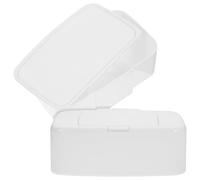 IWOWHERO Caja Dispensadora Portátil para Toallitas Húmedas Botón Pulsador, Recargable, Material Pp Blanco, Adecuado para Viaje y Uso en Bolsa de Pañales