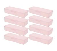IWOWHERO Caja Organizadora para Herramientas de Uñas 8 Piezas Grande Rosa Estuche Compacto de Plástico para Almacenamiento y Viaje Organizador Portátil para Accesorios de Manicura y Kit