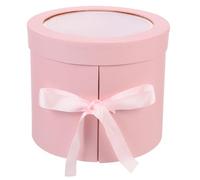 IWOWHERO Caja Redonda para Obsequio Tapa de Flores de Doble Capa Hecha de Papel y Tela Ligera y Práctica Adecuado para Día Madre y Almacenamiento