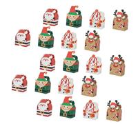 IWOWHERO Cajas de Obsequio para Nochebuena 20 Piezas Pequeñas de Papel Duradero Diseño Cuadrado en Colores y Ideales para Pasteles Dulces y Postres Navideños Uso Ligero y