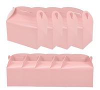 IWOWHERO Cajas para Dulces de Cartón Kraft con Tapa y Asa 20 Unidades Pequeñas Color Rosa Ideales para Cumpleaños Infantiles Fiestas Temáticas y Regalos Creativos