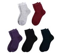 IWOWHERO Calcetines Hidratantes de Gel de Silicona para Mujer, Calcetín Antigrietas de Algodón Medio, 5 Pares en Colores Aleatorios, Cuidado del Talón Agrietado y Piel Seca Color Aleatorio