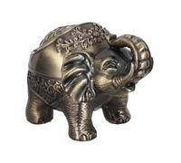 IWOWHERO Cenicero de Metal Nórdico con Tapa a Prueba de Viento, Diseño Elefante Decorativo Vintage, Portátil y Resistente para Patio Exterior, Oficina y Hogar, Cenicero para Cigarrillos