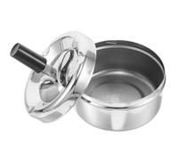 IWOWHERO Cenicero Metálico con Tapa y Bandeja Giratoria Cenicero de Sobremesa Push Down para Interior y Exterior Diseño Prueba de Viento Extinguidores Automáticos para Cigarrillos Uso
