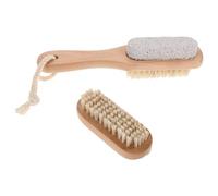 IWOWHERO Cepillo de Uñas y Pies de Cerdas de Madera con Piedra Pómez Exfoliante para Ducha Limpiador de Manos y Pies Resistente y Reutilizable para Cuidado Personal