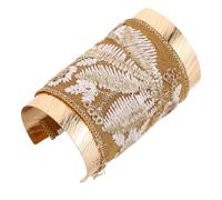 IWOWHERO Coletero De Metal Flor Bordada Elegante Accesorio Para Mujeres Para Coletas Altas y Estilos Diseño Resistente y Práctico