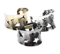 IWOWHERO Coletero Elástico Para Niña 3 Unidades Diseño De Estrella Hueca De Aleación, Colores Dorado, Plateado y Negro, Accesorios Cabello Femenino Uso Diario y Fiestas