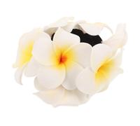 IWOWHERO Coletero Hawaiano Espuma Flores de Plumeria Banda Elástica Cabello Mujer Accesorios para Fiestas Bodas y Playa Coletas Gomas para Pelo