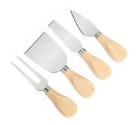 IWOWHERO Cortadores de Queso Acero Inoxidable Mango de Roble para Cocina Mantequilla Pastel Pan Pizza Uso Doméstico y Restaurante