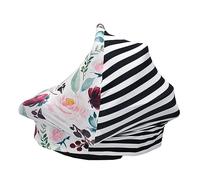 IWOWHERO Cubierta Multifuncional Para Carro De Funda De Lactancia Para Mujeres Canopy Anti-deslumbrante Diseño De Flores Rosadas Material Transpirable y Ligero Protección Contra Insectos