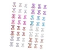 IWOWHERO Decoración de Uñas Profesional 48 Piezas de Amuletos de Resina en Varios Colores para Arte de Uñas DIY y Manicura Femenina Color Aleatorio