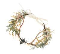 IWOWHERO Diadema de Asta de Ciervo para Mujer Aro Élfico de Plástico Tocado Renacentista de Rama de Hada Disfraz de Hada para Cosplay Accesorio para Fotos de Reina Medieval