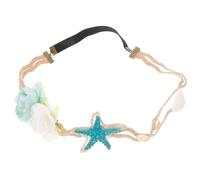 IWOWHERO Diadema de Concha y Estrella de Mar para Boda Banda Elástica Fuerte, Cómoda Plástico, Adecuado para Look de Playa y Vestido de Fiesta