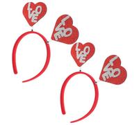 IWOWHERO Diadema de San Valentín 2 Piezas Purpurina Roja en Forma de Corazón para Mujer y Niña, Accesorio Cabello Adecuado para Fiestas, Cumpleaños y Día Romántico