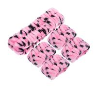 IWOWHERO Diadema Estampado de Leopardo Pulsera de Spa para Lavado de Cara Diadema de Maquillaje para Mujeres Conjunto