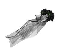 IWOWHERO Diadema Halloween con de Malla Decoración de Araña y Flor Negra Tocado Vintage para Fiesta y Disfraz Elegante