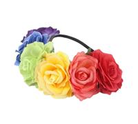 IWOWHERO Diadema Para Fiesta Con Borlas Y Telón De Fondo De Flores 6 Coronas Para Fiesta Nupcial