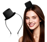 IWOWHERO Diadema Sombrero Copa Mini Negra para Carnaval y Fiestas Accesorio Unisex para Bodas Disfraces y Eventos Temáticos