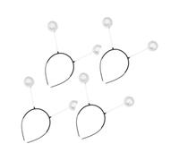 IWOWHERO Diademas Decorativas Cabello 4 Pcs Bolas De Espuma Blancas Diseño Creativo y Divertido Para Fiestas Infantiles y Eventos De Cosplay