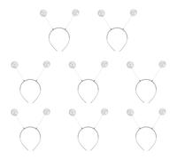 IWOWHERO Diademas Pompones de Espuma 8 Piezas Bolas Redondas Plateadas Accesorios para Fiestas y Disfraces Ideales Adultos Decoración para Halloween y Carnaval