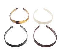 IWOWHERO Diademas Vintage de 2 CM Dientes Antideslizantes Juego de 4 Piezas en Vino Negro Marfil y Carey Banda para Pelo Grueso Accesorios Versátiles para Uso Escolar y Casual